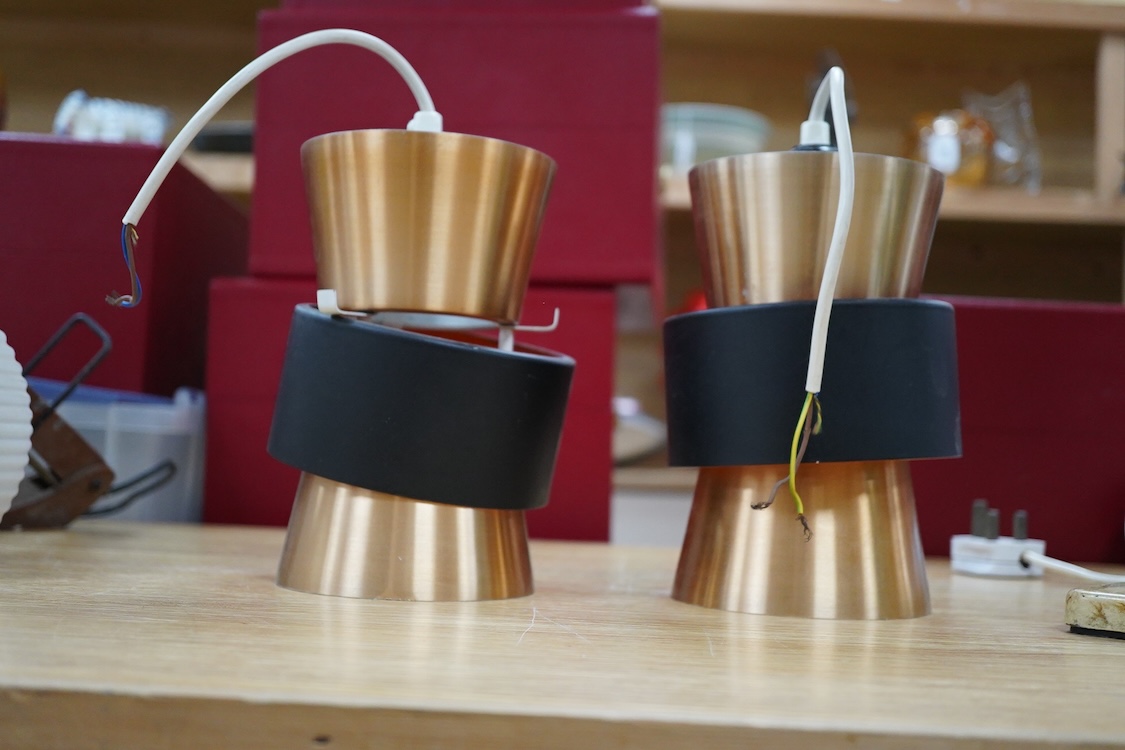 Jo Hammerborg, Denmark - a pair of pendant light fittings, 19cm